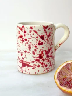 Hot Pottery Set of 4 Splatter Mugs