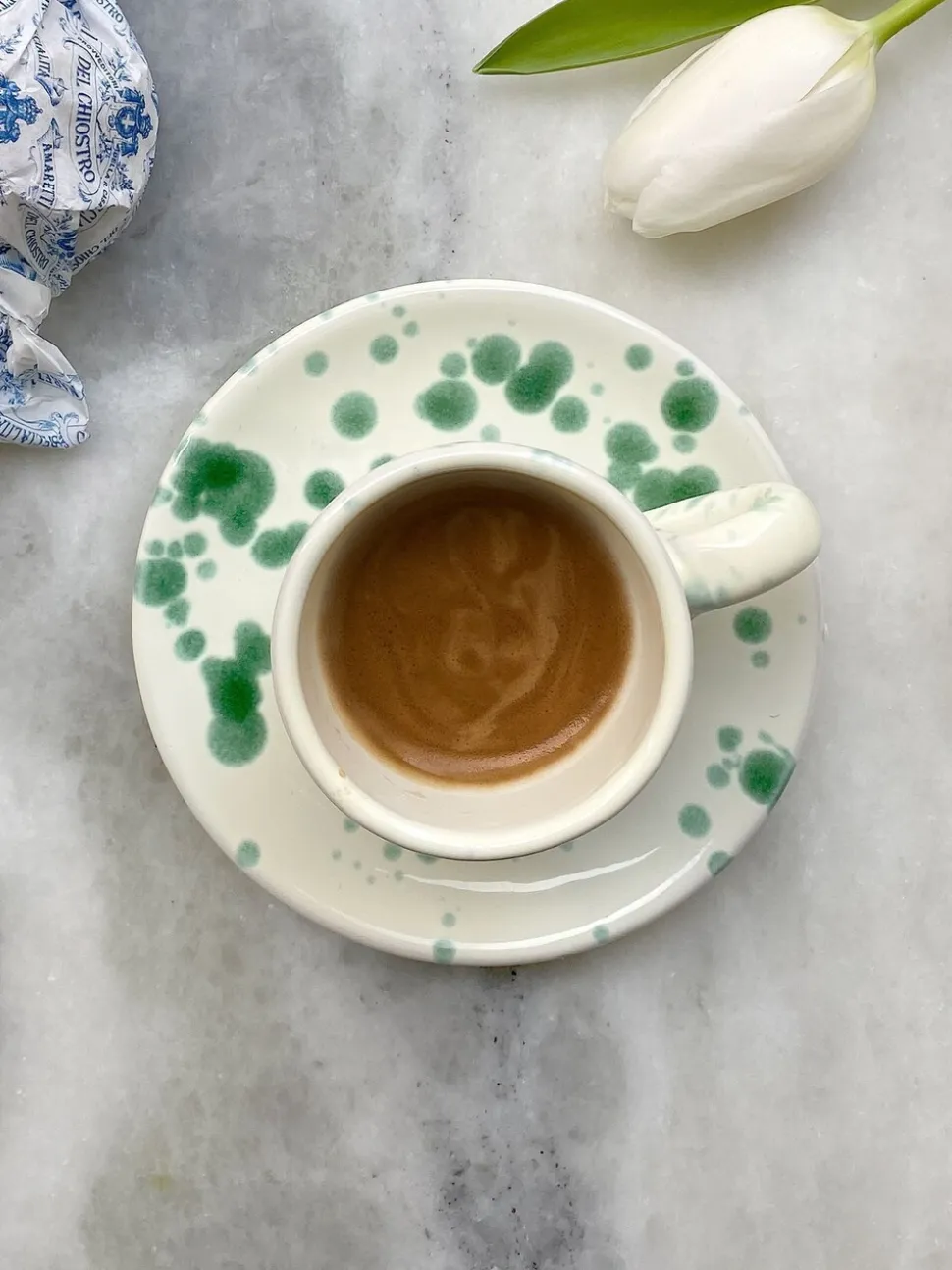 Hot Pottery Set of 4 Splatter Espresso Set