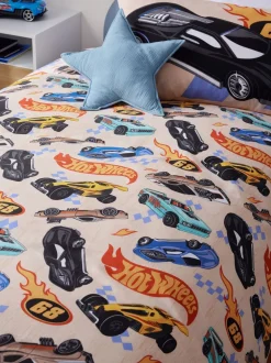 Hot Wheels omkeerbare polykatoenen dekbedovertrek- en kussensloopset voor eenpersoonsbed
