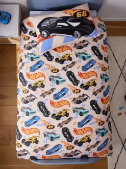 Hot Wheels omkeerbare polykatoenen dekbedovertrek- en kussensloopset voor eenpersoonsbed