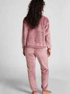 Hunkemoller Purple Fleece Heart Pyjamas Set