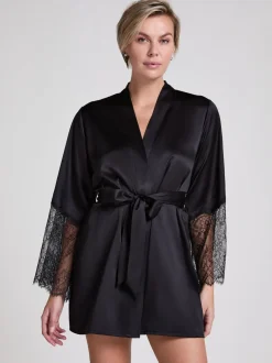 Hunkemoller Satin Kimono Black Robe