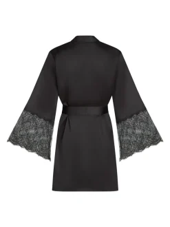 Hunkemoller Satin Kimono Black Robe