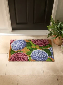 Hydrangea Floral Coir Doormat