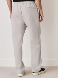 Ice grey - N. Premium Soft Touch Scuba Slim Fit Open Joggers