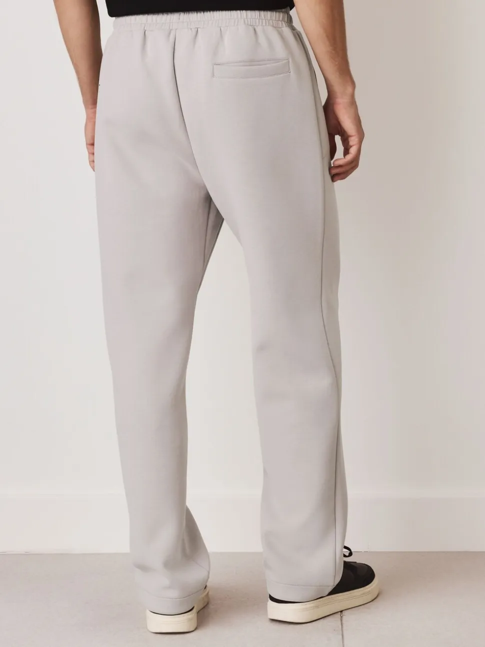 Ice grey - N. Premium Soft Touch Scuba Slim Fit Open Joggers