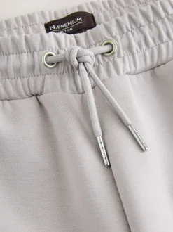 Ice grey - N. Premium Soft Touch Scuba Slim Fit Open Joggers