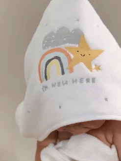 I'm New Here 100% katoenen babyhanddoek met capuchon