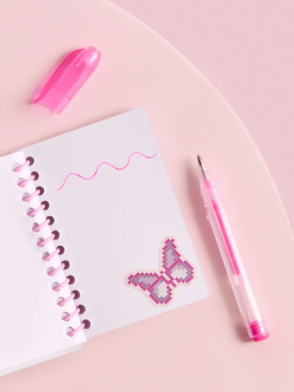 Imitatiebont mini-stationery set sleutelhanger tasbedeltje