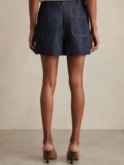 Indigo - Reiss Ashby Linnen Shorts