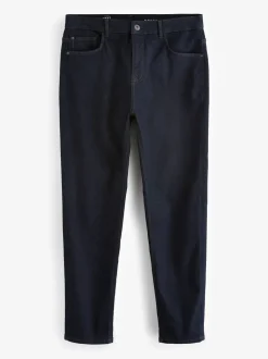Indigo blauwe wassing - Klassieke stretchjeans met standaard taps toelopende pasvorm