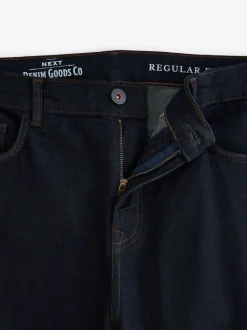 Indigo blauwe wassing - Klassieke stretchjeans met standaard taps toelopende pasvorm