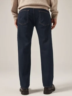 Indigo blauwe wassing - Rechte, klassieke jeans met stretch