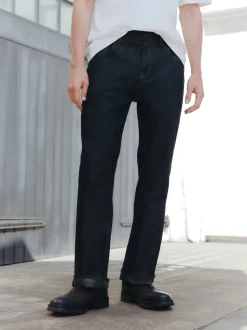 Indigo blauwe wassing - Signature Brushed Cosy Check Denim Jeans
