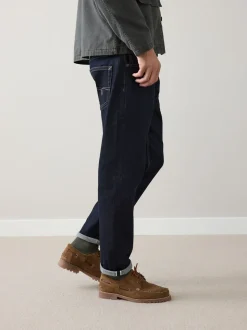 Indigo blauwe wassing - Standaard toelopende pasvorm - Signature Selvedge Denim Jeans