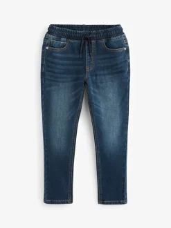 Indigoblauw - Jeans met stretch en elastische taille (3-16 jr)