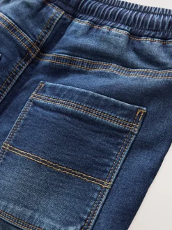 Indigoblauw - Jeans met stretch en elastische taille (3-16 jr)