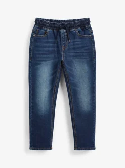 Indigoblauw - Jeans met stretch en elastische taille (3-16 jr)