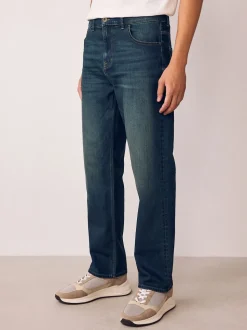 Indigoblauw - Straight fit - Authentieke stretch denim jeans