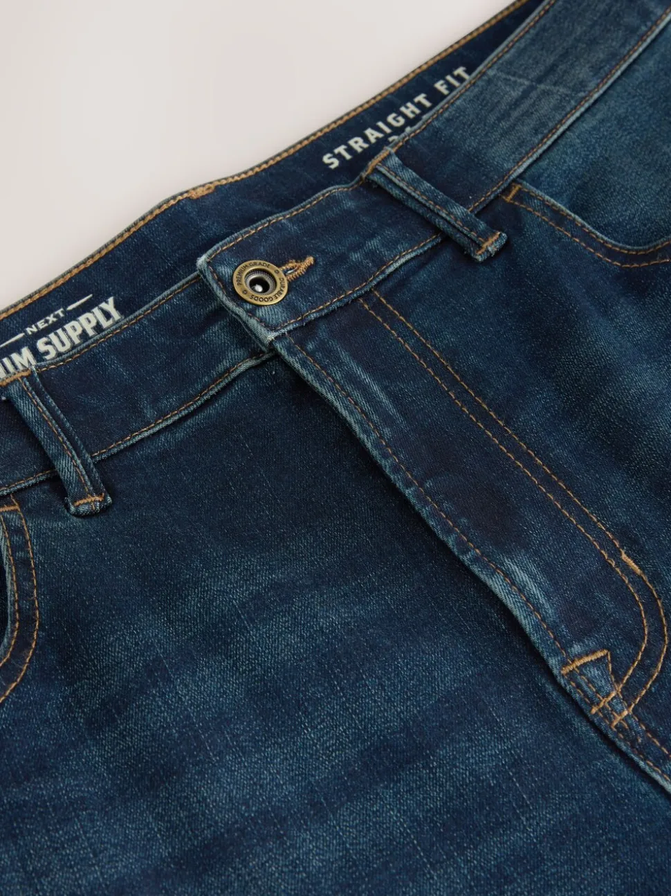 Indigoblauw - Straight fit - Authentieke stretch denim jeans