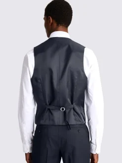 Inktblauw - Smal - MOSS Stretch Suit Waistcoat