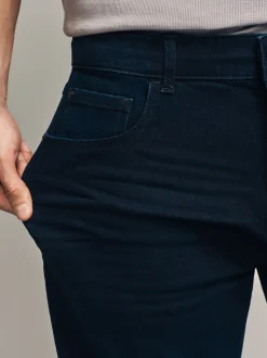 Inktblauw - Straight-fit Essential stretchy jeans met rechte pasvorm