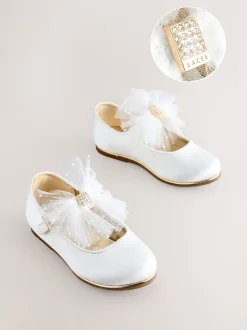 Ivoor - Baker By Ted Baker Mary Jane gelegenheidsschoenen met strik voor meisjes