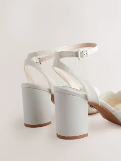 Ivoor - Forever Comfort® Bruiloft Strik Block Bruid hakken Schoenen