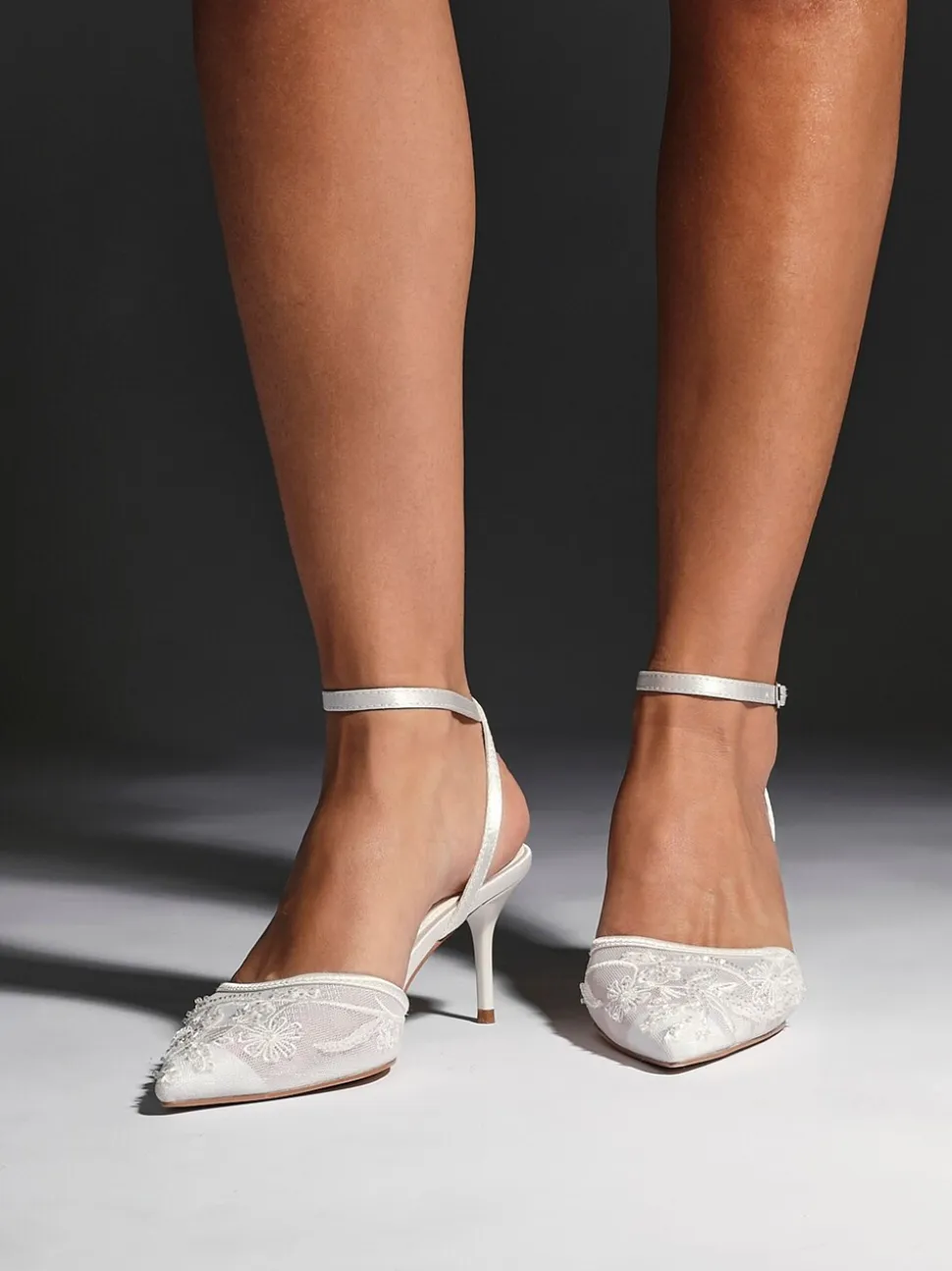 Ivoor - Linzi Serenade Beaded Mesh Court Heels