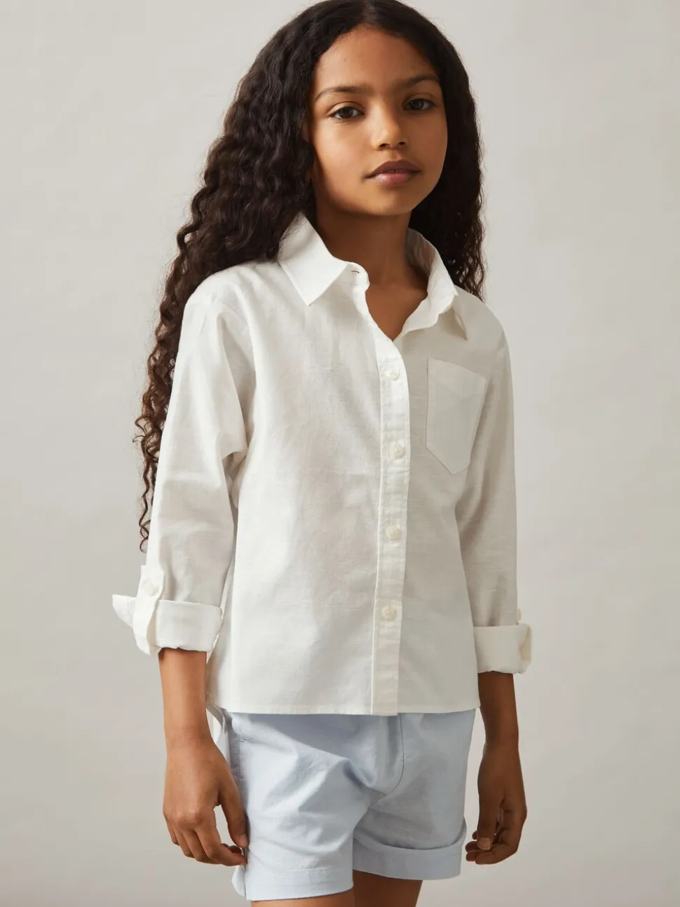 Ivoor - Reiss Leora Linen Roll-Cuff Shirt
