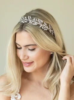 Ivory & Co Utopia hoofdband met kristallen blaadjes