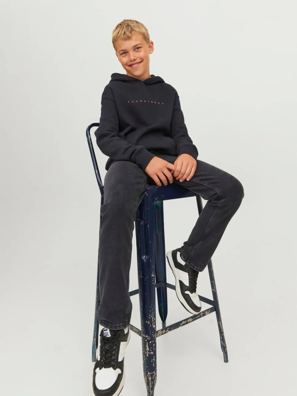JACK & JONES Junior Clark regular fit jeans met rechte pijpen