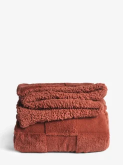 Jasper behaaglijke fleece omkeerbare bedloper met dambordmotief