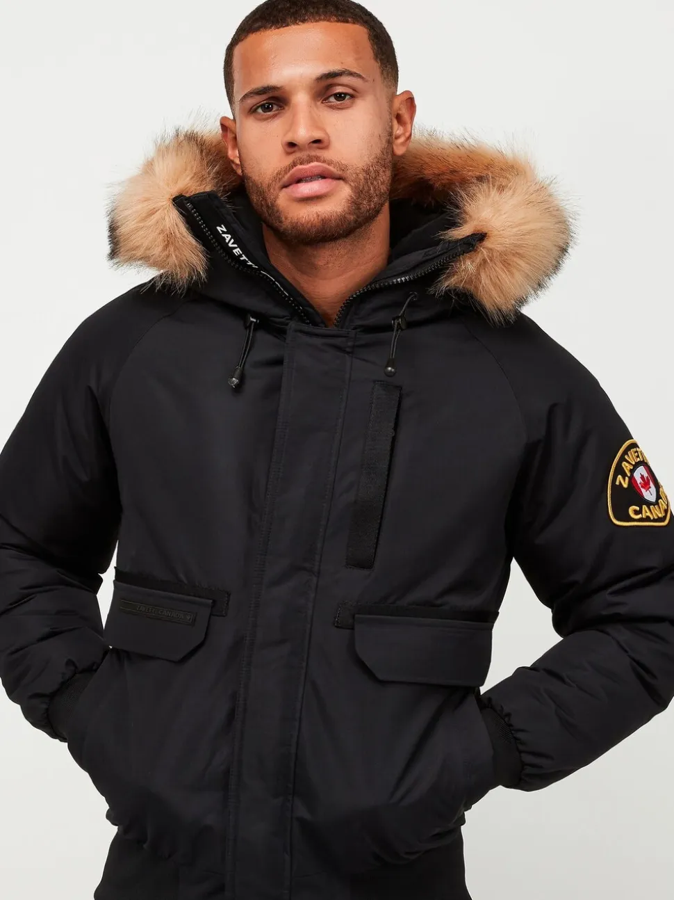 Jet black - Zavetti Canada Abelli voor heren 2.0 Bomberjack met capuchon
