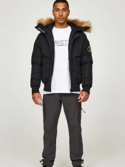 Jet black - Zavetti Canada Abelli voor heren 2.0 Bomberjack met capuchon