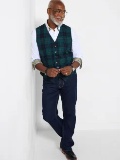 Joe Browns Contrast Buttons Check Trim Tailored Waistcoat