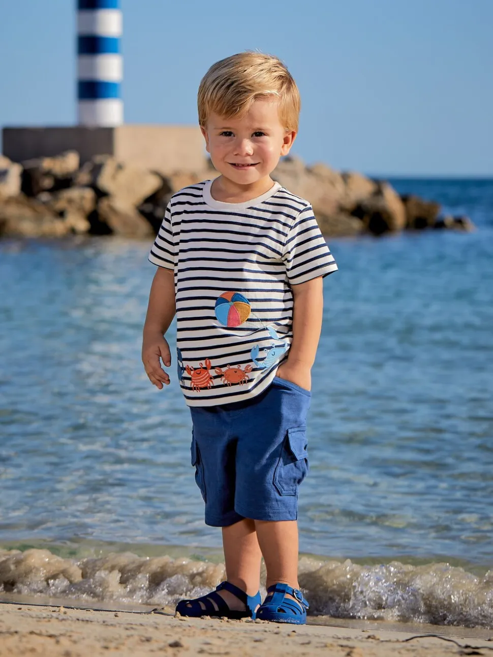 JoJo Maman Bébé - 2 Jersey cargoshorts