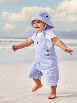 JoJo Maman Bébé - Gestreepte tuinbroek met boot