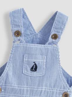 JoJo Maman Bébé - Gestreepte tuinbroek met boot