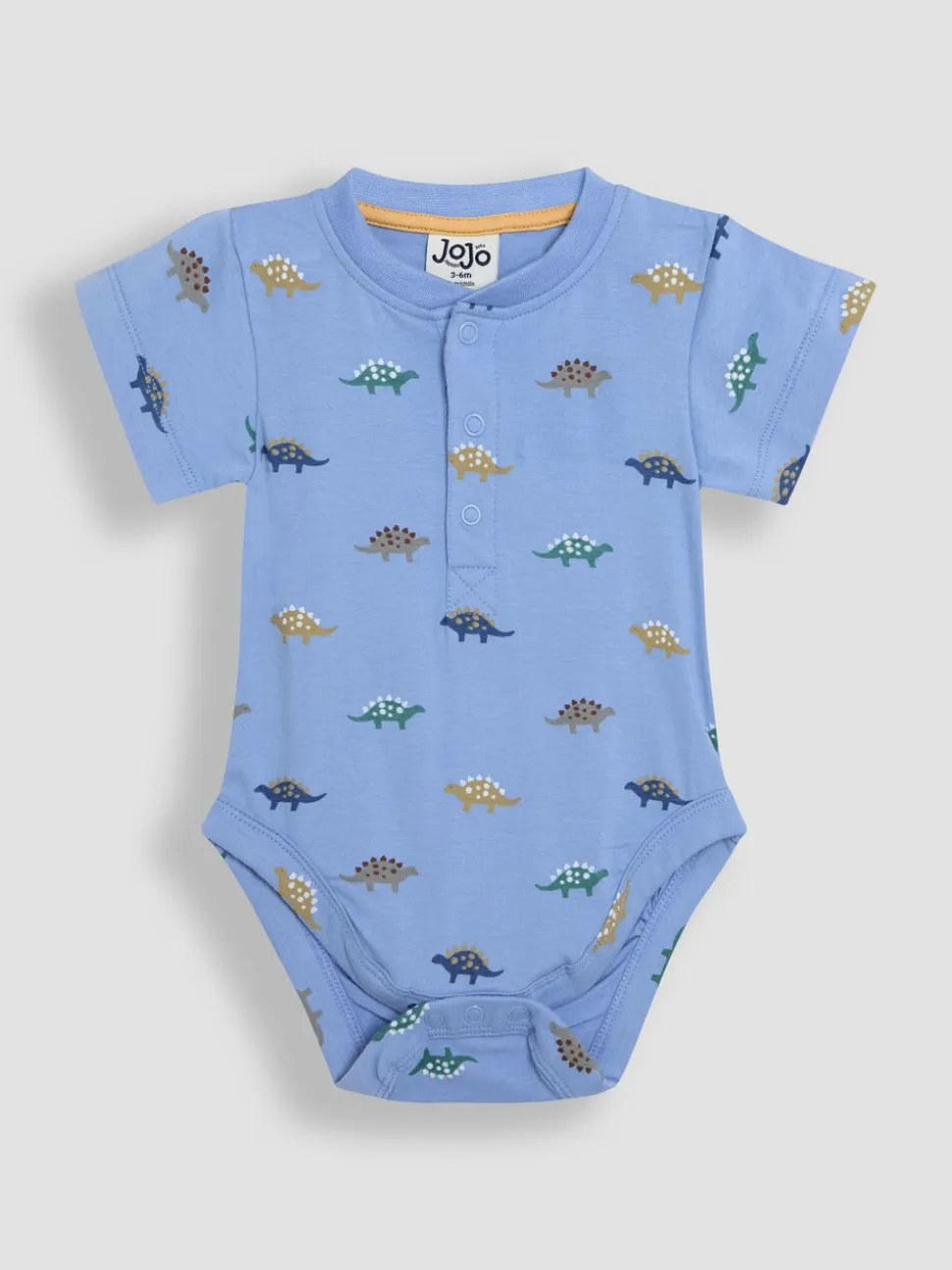 JoJo Maman Bébé 2 -Pack Stegosaurus & Effen Korte mouwen Bodysuits