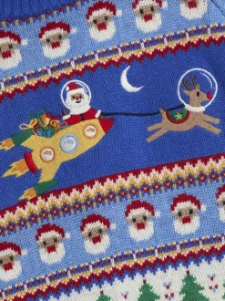 JoJo Maman Bébé - Trui met kerstman, raket en fairislemotief voor heren