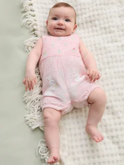 JoJo Maman Bébé Appliqué Pocket 100% Cotton Dungarees