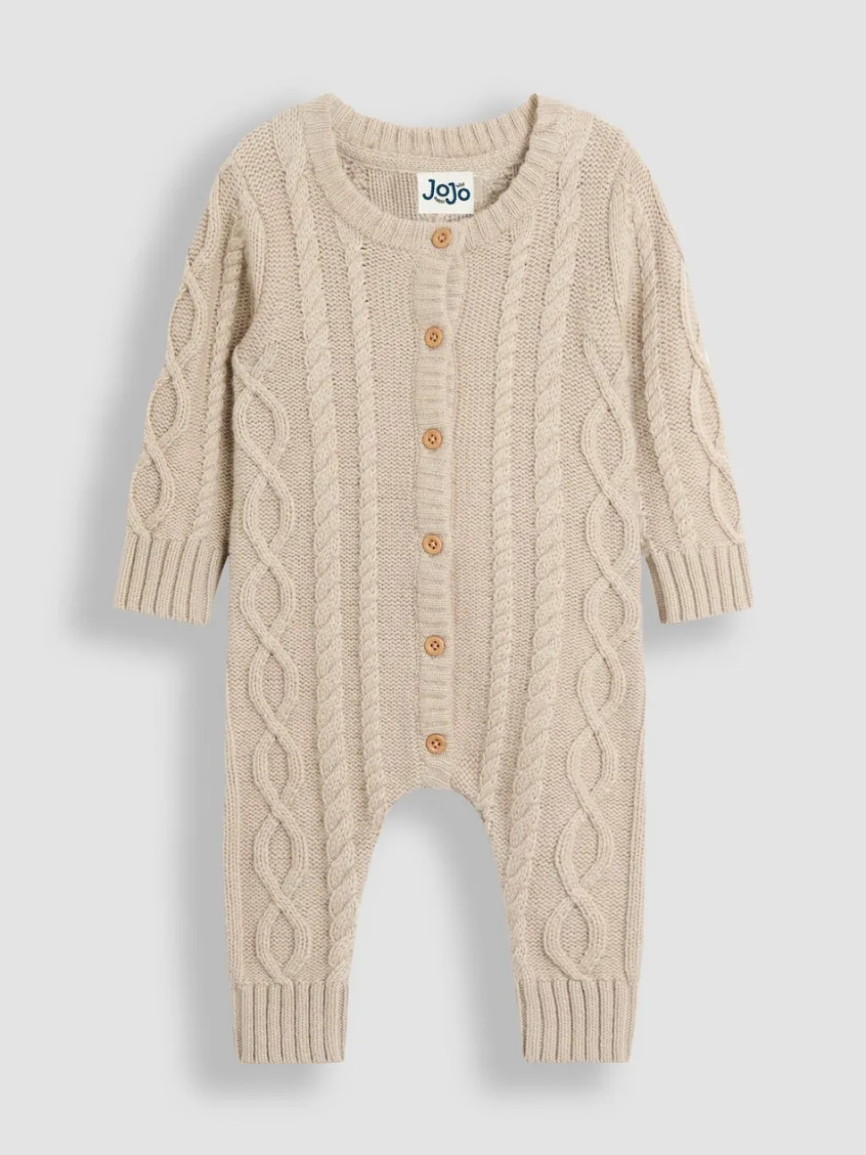 JoJo Maman Bébé Cable Knit All-In-One With Hat