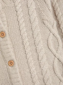 JoJo Maman Bébé Cable Knit All-In-One With Hat
