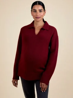 JoJo Maman Bébé Collared Maternity And Nursing Jumper