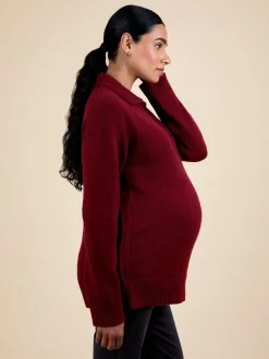 JoJo Maman Bébé Collared Maternity And Nursing Jumper