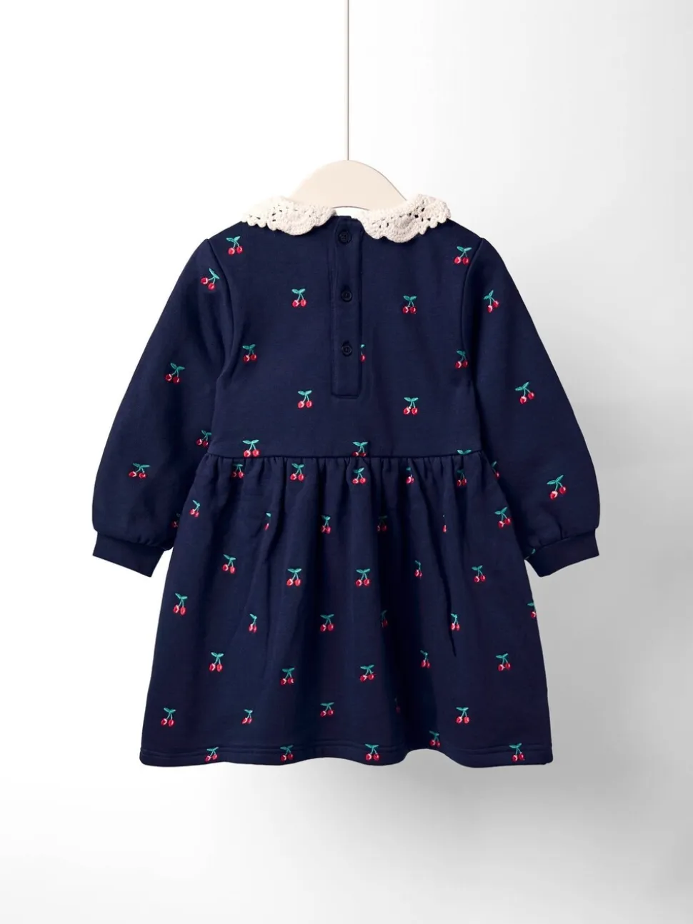 JoJo Maman Bébé Crochet Collar Embroidered Sweat Dress