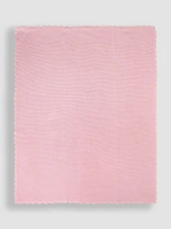 JoJo Maman Bébé Dusky Pink Scalloped Edge Blanket
