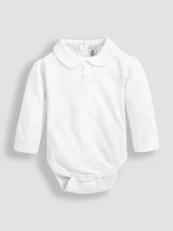 JoJo Maman Bébé effen Peter Pan romper met lange mouwen