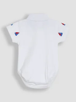 JoJo Maman Bébé Embroidered Polo Shirt Bodysuit
